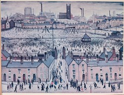 Britain at Play, 1974-6 by L.S. Lowry - Offset lithograph on wove paper sized 24x19 inches. Available from Whitewall Galleries